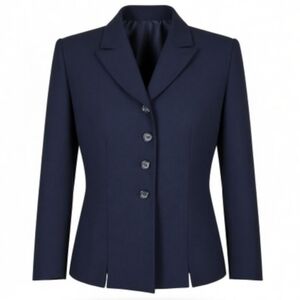 Le Suit Blazer Size 6P Black Long Sleeve 4 Button Jacket Notch Collar Lined